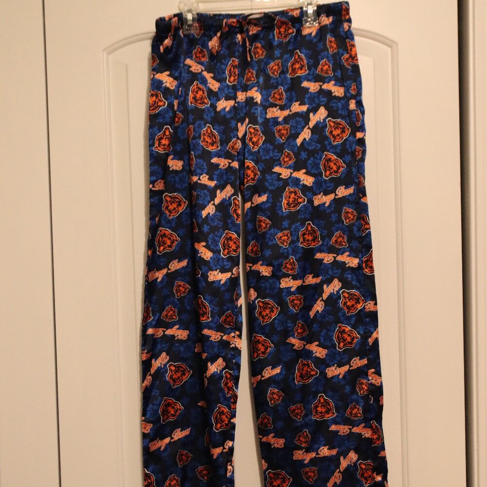 NFL for Her Chicago Bears Elastic Drawstring Waist Satin Lounge/Sleep Pant Med.